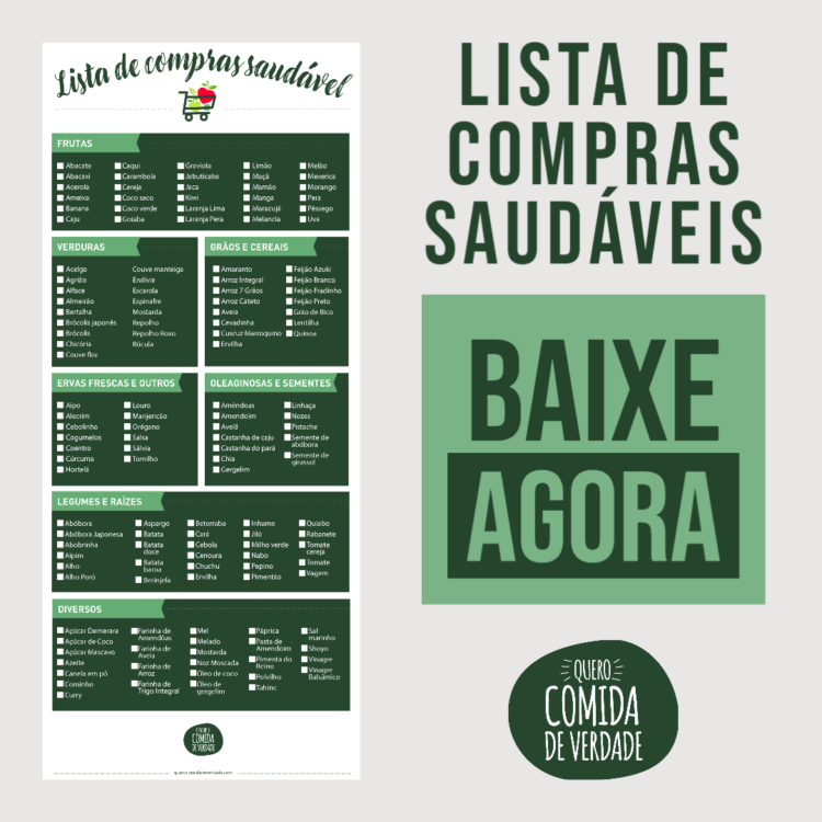 Lista De Compras Saudáveis - GRÁTIS - Baixe A Sua Agora