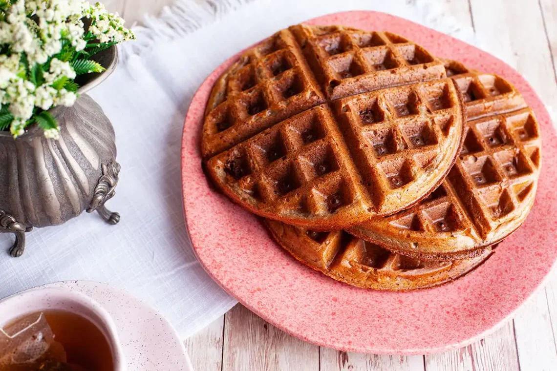 Waffle de aveia e banana