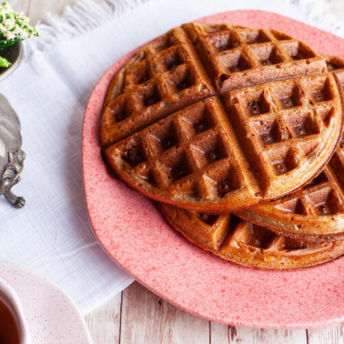 Waffle de aveia e banana