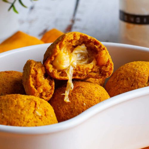 Bolinho de abóbora com queijo - quero comida de verdade