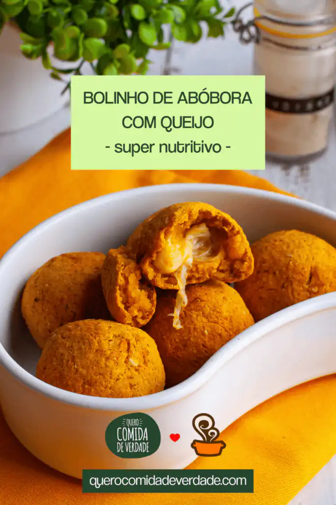 Bolinho de abóbora com queijo - quero comida de verdade