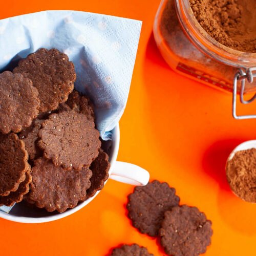 Biscoito de cacau sem glúten - quero comida de verdade