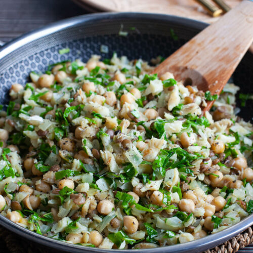 Salada de bacalhau com grãos