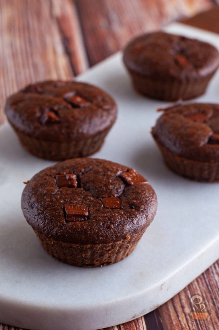 Muffin de chocolate e banana sem glúten e sem açúcar!
