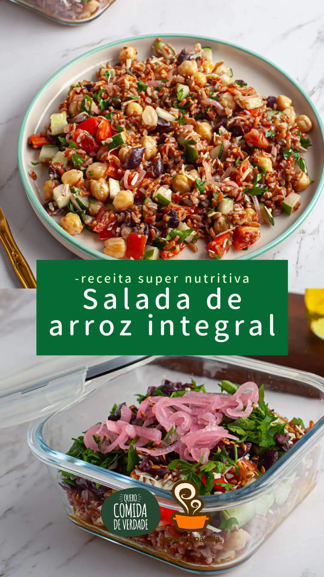 Salada de arroz - Quero Comida de Verdade - Alimentação Saudável