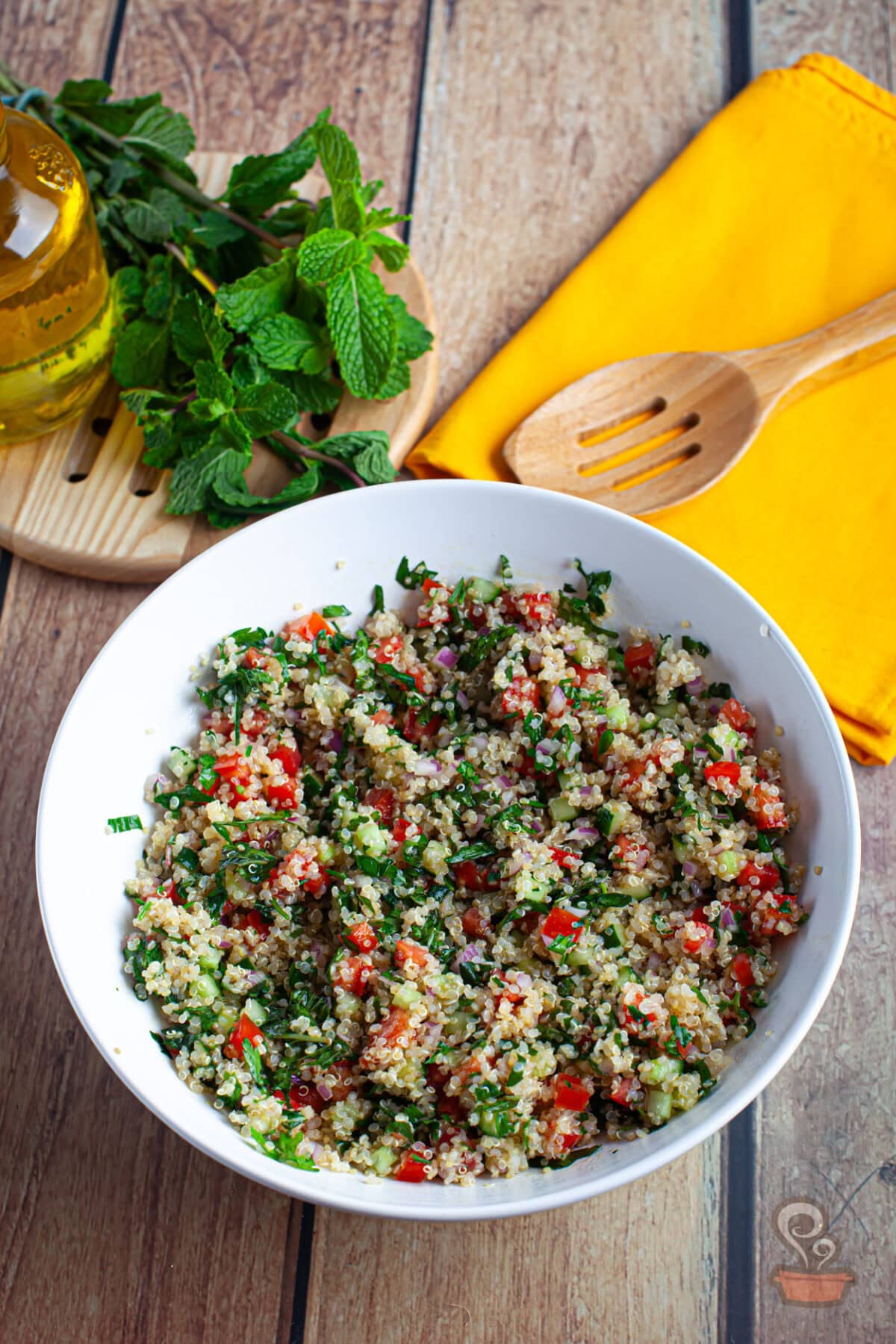 Tabule de quinoa saudável e muito refrescante